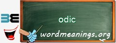 WordMeaning blackboard for odic